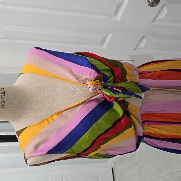 Vibrant Striped Front-Tie Jumpsuit โ Adjustable & Fun ๐ - Picture 2 of 6